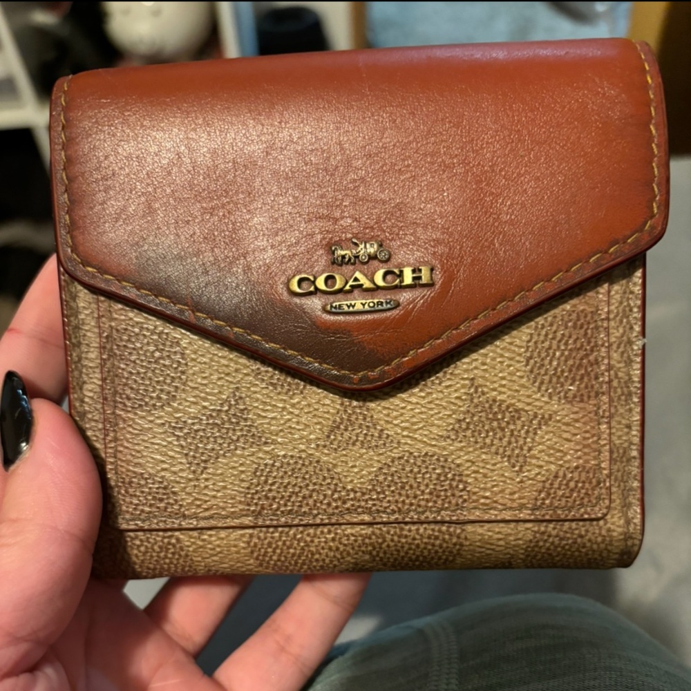 Coach Small leather wallet signature canvas